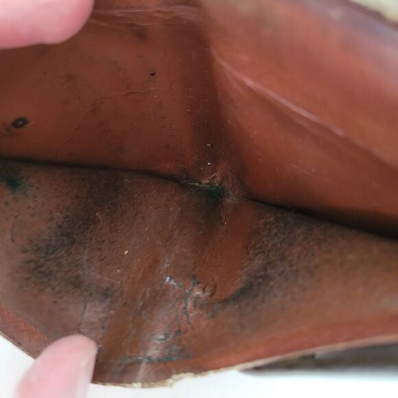 LOUIS VUITTON Vintage 80s Monogram Leather Wallet Brown Medium Trifold Elise - Picture 5 of 13